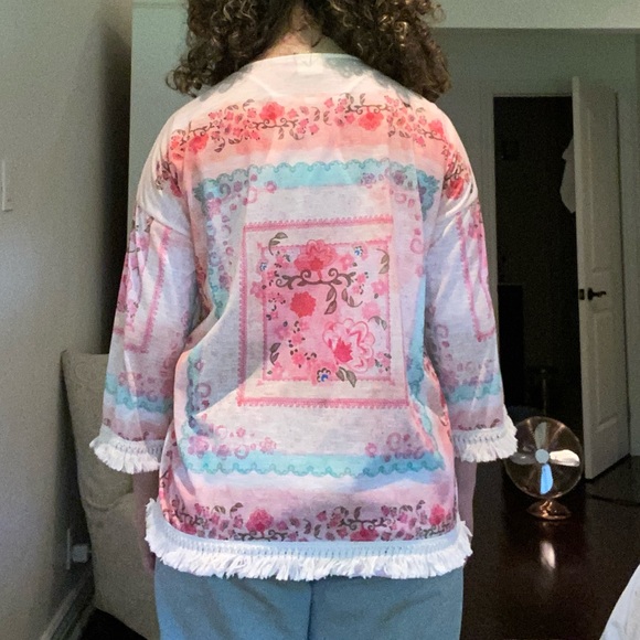 ZARA Girls Pink/Floral Kimono - Picture 2 of 2